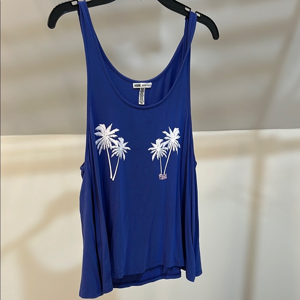 PINK Victoria's Secret Blue Relaxed Tank Top